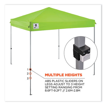 Shax 6010 Lightweight Pop-Up Tent, Single Skin, 10 ft x 10 ft, Polyester/Steel, Lime