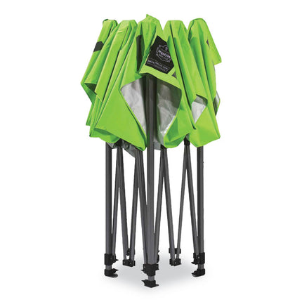 Shax 6051 Heavy-Duty Pop-Up Tent Kit, Single Skin, 10 ft x 10 ft, Polyester/Steel, Lime