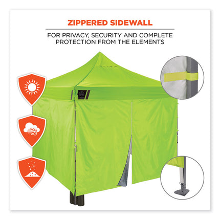 Shax 6053 Enclosed Pop-Up Tent Kit, Single Skin, 10 ft x 10 ft, Polyester/Steel, Lime