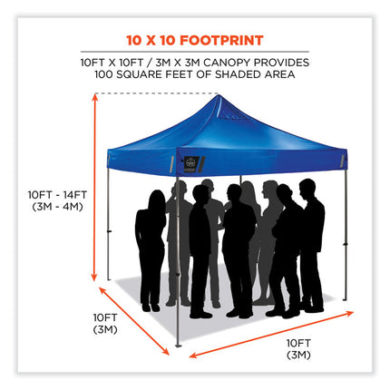 Shax 6053 Enclosed Pop-Up Tent Kit, Single Skin, 10 ft x 10 ft, Polyester/Steel, Blue
