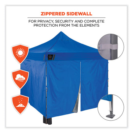 Shax 6053 Enclosed Pop-Up Tent Kit, Single Skin, 10 ft x 10 ft, Polyester/Steel, Blue