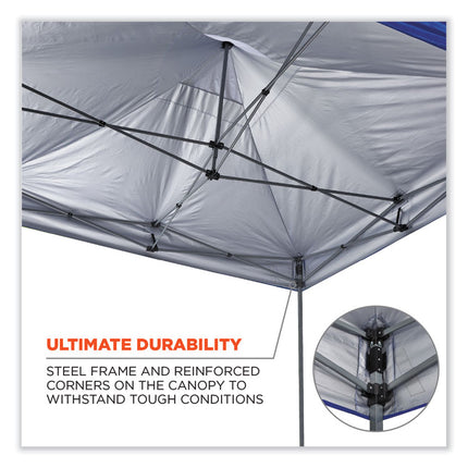 Shax 6053 Enclosed Pop-Up Tent Kit, Single Skin, 10 ft x 10 ft, Polyester/Steel, Blue