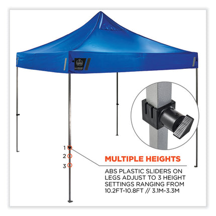 Shax 6053 Enclosed Pop-Up Tent Kit, Single Skin, 10 ft x 10 ft, Polyester/Steel, Blue