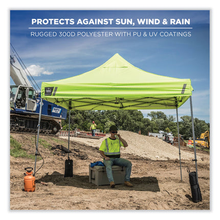 Shax 6053 Enclosed Pop-Up Tent Kit, Single Skin, 10 ft x 10 ft, Polyester/Steel, Blue