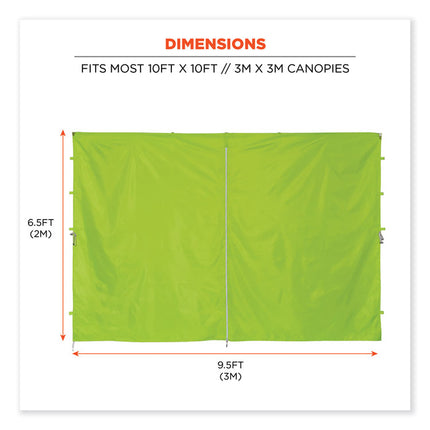 Shax 6096 Pop-Up Tent Sidewall with Zipper, Single Skin, 10 ft x 10 ft, Polyester, Lime