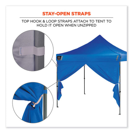 Shax 6096 Pop-Up Tent Sidewall with Zipper, Single Skin, 10 ft x 10 ft, Polyester, Blue