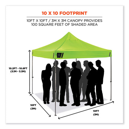 Shax 6052 Heavy-Duty Tent Kit + Mesh Windows, Single Skin, 10 ft x 10 ft, Polyester/Steel, Lime