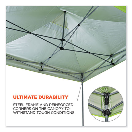 Shax 6052 Heavy-Duty Tent Kit + Mesh Windows, Single Skin, 10 ft x 10 ft, Polyester/Steel, Lime