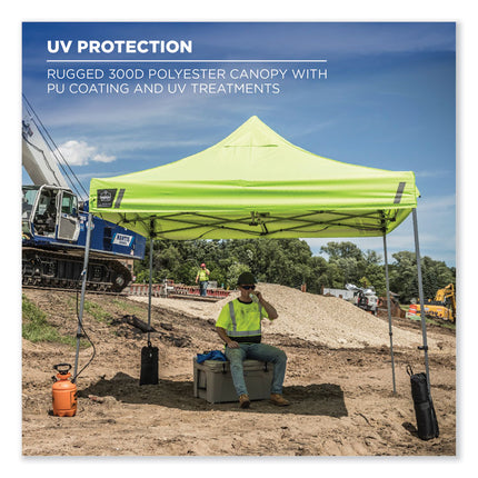 Shax 6052 Heavy-Duty Tent Kit + Mesh Windows, Single Skin, 10 ft x 10 ft, Polyester/Steel, Lime