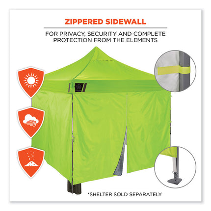 Shax 6054 Pop-Up Tent Sidewall Kit, Single Skin, 10 ft x 10 ft, Polyester, Lime