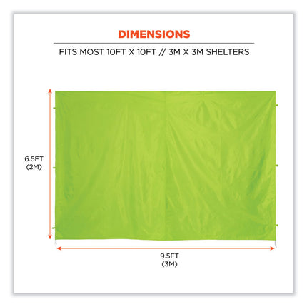 Shax 6054 Pop-Up Tent Sidewall Kit, Single Skin, 10 ft x 10 ft, Polyester, Lime
