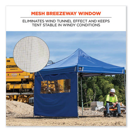 Shax 6092 Pop-Up Tent Sidewall with Mesh Window, Single Skin, 10 ft x 10 ft, Polyester, Blue
