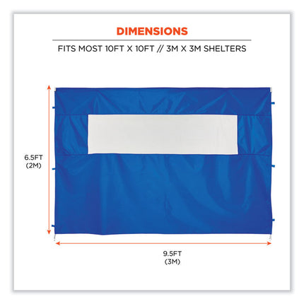 Shax 6092 Pop-Up Tent Sidewall with Mesh Window, Single Skin, 10 ft x 10 ft, Polyester, Blue