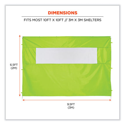 Shax 6092 Pop-Up Tent Sidewall with Mesh Window, Single Skin, 10 ft x 10 ft, Polyester, Lime
