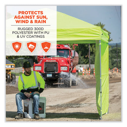 Shax 6097 Pop-Up Tent Sidewall, Single Skin, 10 ft x 10 ft, Polyester, Lime