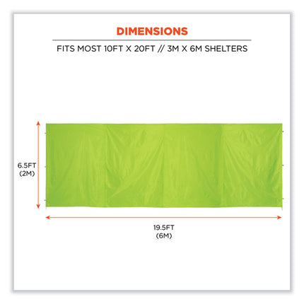 Shax 6097 Pop-Up Tent Sidewall, Single Skin, 10 ft x 10 ft, Polyester, Lime
