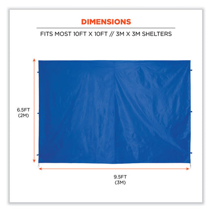 Shax 6098 Pop-Up Tent Sidewall, Single Skin, 10 ft x 10 ft, Polyester, Blue