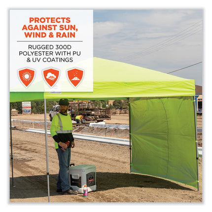 Shax 6098 Pop-Up Tent Sidewall, Single Skin, 10 ft x 10 ft, Polyester, Lime