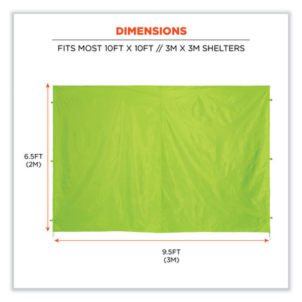 Shax 6098 Pop-Up Tent Sidewall, Single Skin, 10 ft x 10 ft, Polyester, Lime