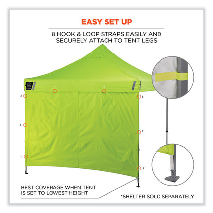 Shax 6098 Pop-Up Tent Sidewall, Single Skin, 10 ft x 10 ft, Polyester, Lime