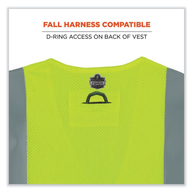 GloWear 8263FRHL Class 2 FR Safety Economy Hook and Loop Vest, Modacrylic Mesh/Cotton, Small/Medium, Lime