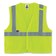 GloWear 8263FRHL Class 2 FR Safety Economy Hook and Loop Vest, Modacrylic Mesh/Cotton, Small/Medium, Lime
