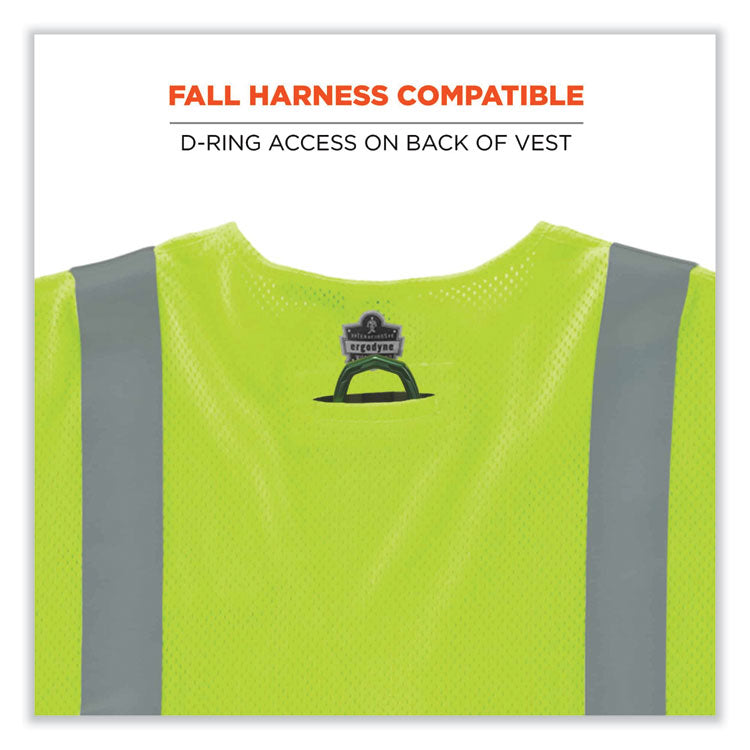 GloWear 8356FRHL Class 3 FR Hook and Loop Safety Vest with Sleeves, Modacrylic, Small/Medium, Lime