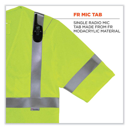 GloWear 8356FRHL Class 3 FR Hook and Loop Safety Vest with Sleeves, Modacrylic, 2X-Large/3X-Large, Lime