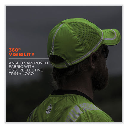 GloWear 8930 Hi-Vis Baseball Cap, Polyester, One Size Fits Most, Lime