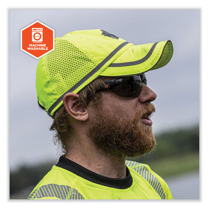 GloWear 8930 Hi-Vis Baseball Cap, Polyester, One Size Fits Most, Lime