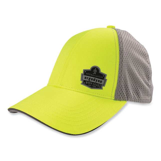 GloWear 8931 Reflective Stretch-Fit Hat, Cotton/Polyester, Ergodyne Logo, Large/X-Large, Hi-Vis Lime