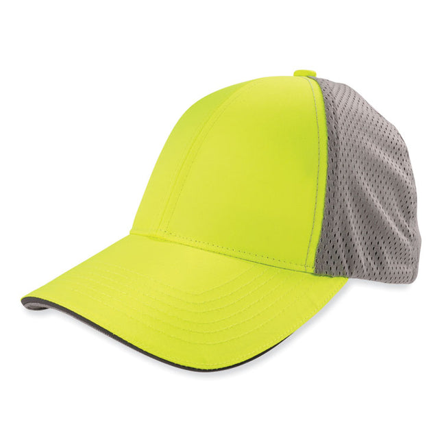 GloWear 8931 Reflective Stretch-Fit Hat, Cotton/Polyester, Large/X-Large, Hi-Vis Lime
