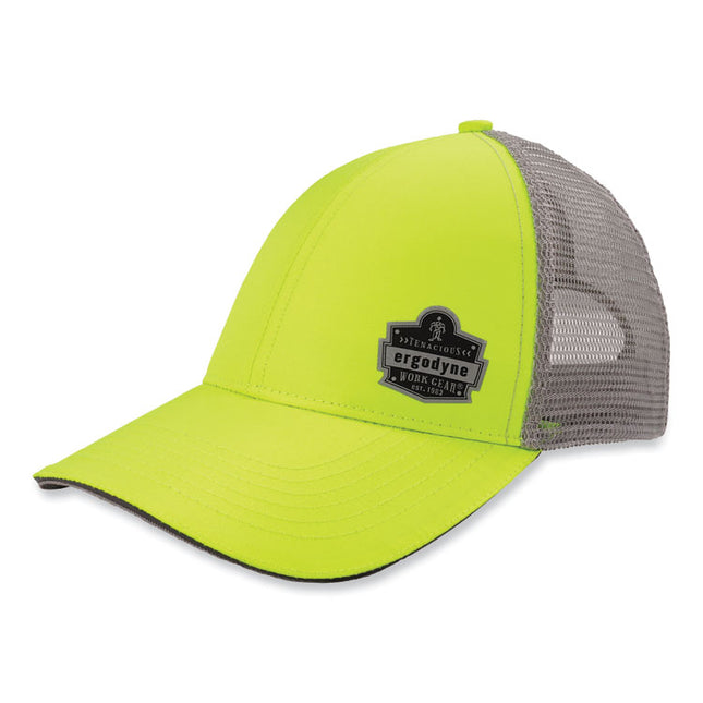 GloWear 8933 Reflective Snapback Hat, Cotton/Polyester, Ergodyne Logo, One Size Fits Most, Hi-Vis Lime