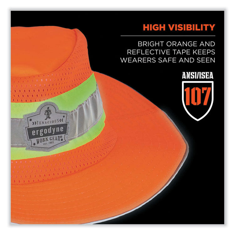 GloWear 8935 Hi-Vis Ranger Sun Hat, Polyester, Small/Medium, Orange