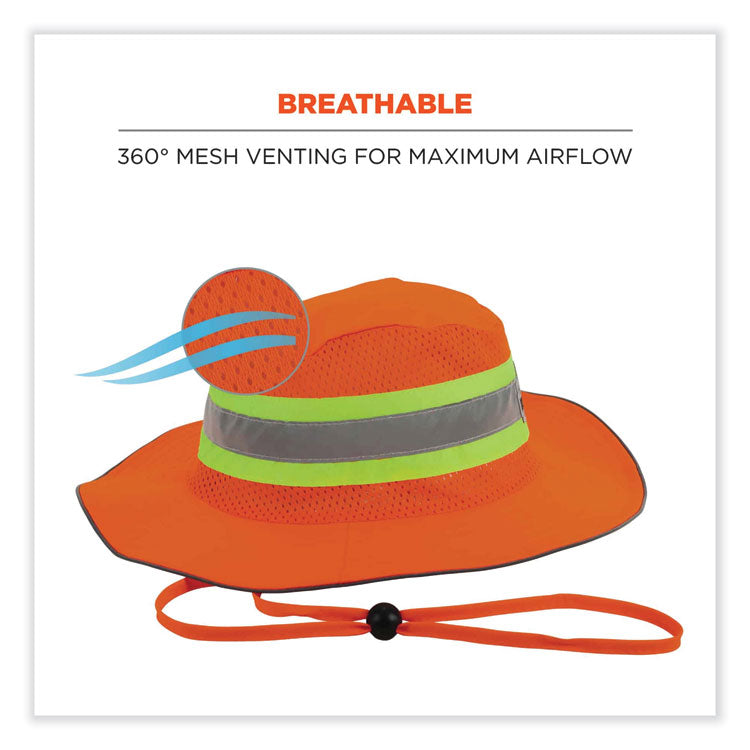 GloWear 8935 Hi-Vis Ranger Sun Hat, Polyester, Small/Medium, Orange