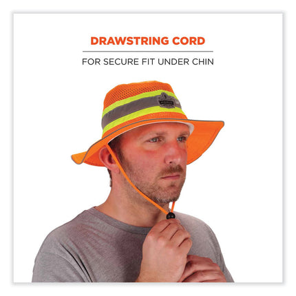 GloWear 8935 Hi-Vis Ranger Sun Hat, Polyester, Large/X-Large, Orange