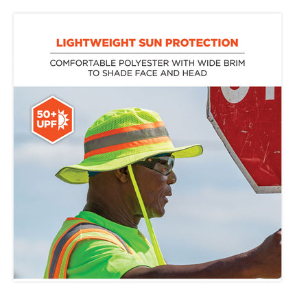 GloWear 8935 Hi-Vis Ranger Sun Hat, Polyester, 2X-Large/3X-Large, Orange