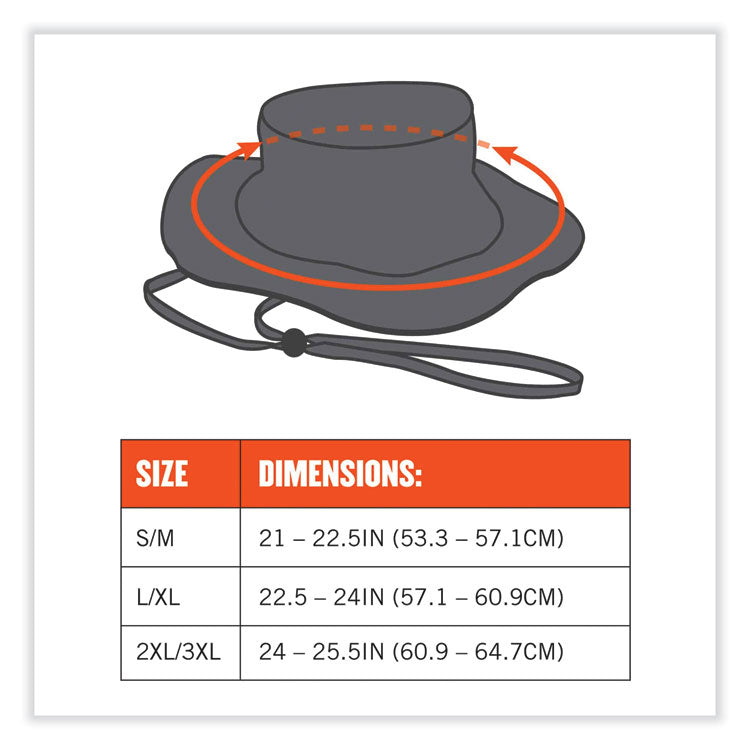 GloWear 8935 Hi-Vis Ranger Sun Hat, Polyester, 2X-Large/3X-Large, Orange
