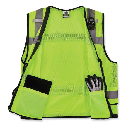 GloWear 8253HDZ Class 2 Heavy-Duty Mesh Surveyors Vest, Polyester, Small/Medium, Lime