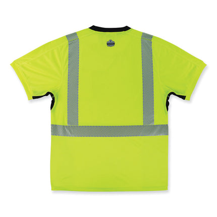 GloWear 8283BK Class 2 Lightweight Performance Hi-Vis T-Shirt, Polyester, Medium, Lime