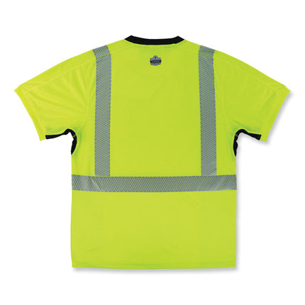 GloWear 8283BK Class 2 Lightweight Performance Hi-Vis T-Shirt, Polyester, Large, Lime