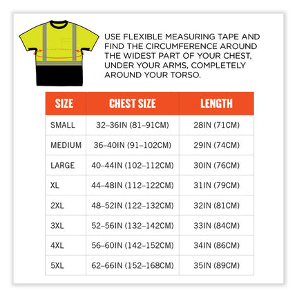 GloWear 8283BK Class 2 Lightweight Performance Hi-Vis T-Shirt, Polyester, Large, Lime