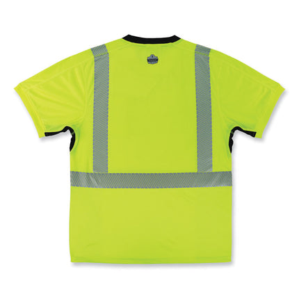GloWear 8283BK Class 2 Lightweight Performance Hi-Vis T-Shirt, Polyester, 4X-Large, Lime
