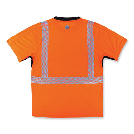 GloWear 8283BK Class 2 Lightweight Performance Hi-Vis T-Shirt, Polyester, 3X-Large, Orange