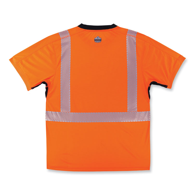 GloWear 8283BK Class 2 Lightweight Performance Hi-Vis T-Shirt, Polyester, 3X-Large, Orange