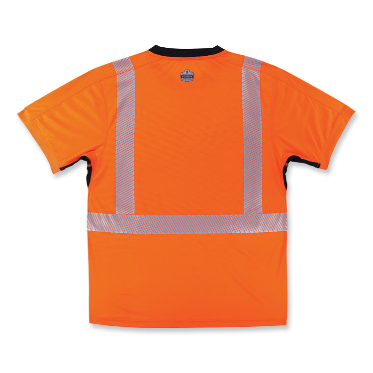 GloWear 8283BK Class 2 Lightweight Performance Hi-Vis T-Shirt, Polyester, 4X-Large, Orange