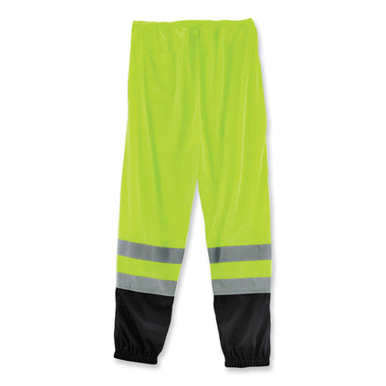 GloWear 8910BK Class E Hi-Vis Pants with Black Bottom, Polyester, Large/X-Large, Lime