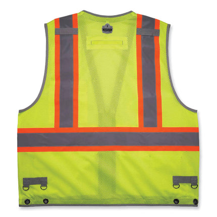 GloWear 8231TVK Class 2 Hi-Vis Tool Tethering Safety Vest Kit, Polyester, 2X-Large/3X-Large, Lime