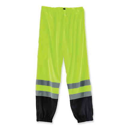 GloWear 8910BK Class E Hi-Vis Pants with Black Bottom, Polyester, Small/Medium, Lime