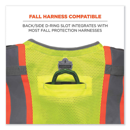 GloWear 8231TVK Class 2 Hi-Vis Tool Tethering Safety Vest Kit, Polyester, 4X-Large/5X-Large, Lime